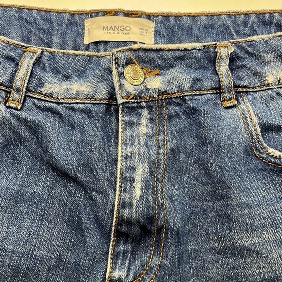 Mango Denim Cutoff Shorts High Rise Size 6 - Picture 15 of 16